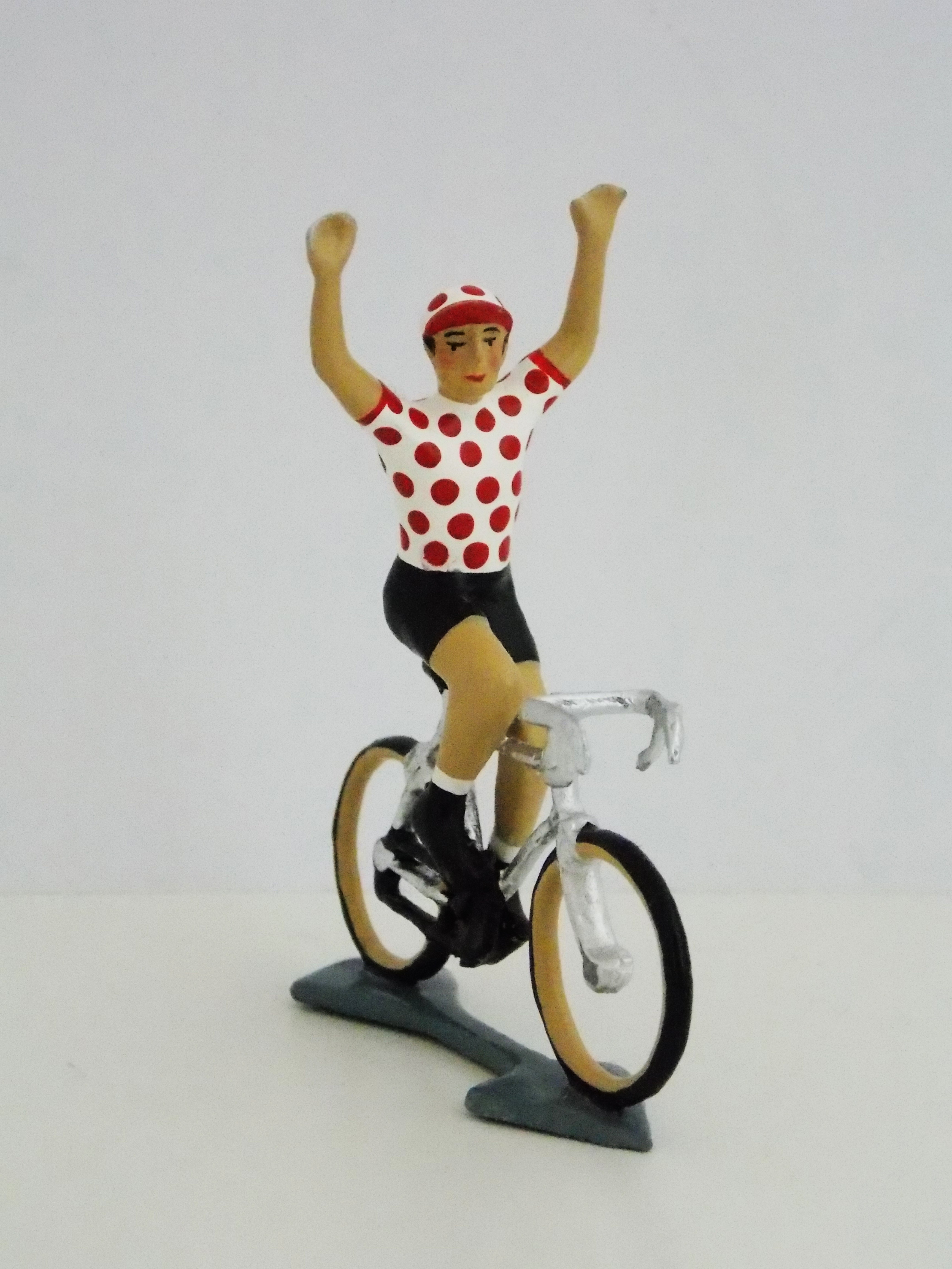 CBG Mignot Cycliste Tour de France Maillot à pois bras en l'air